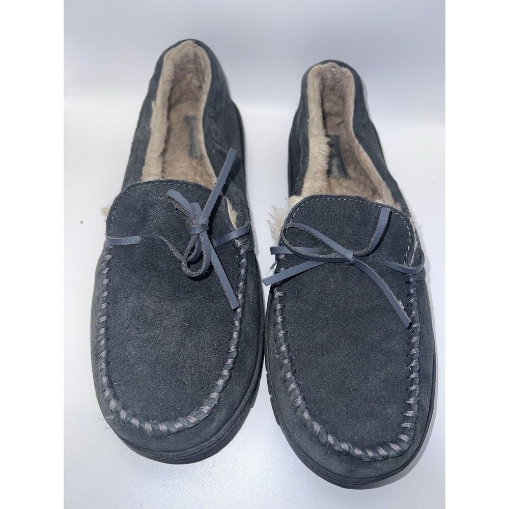 Eddie Bauer Cordova Slippers Mens Sz L 9.5-10.5 Grey Suede Warm Cabin Cozy Gorp - Picture 4 of 11